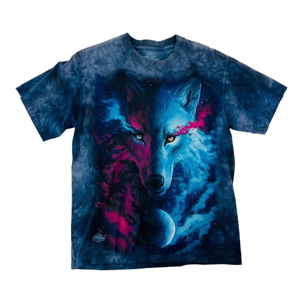 The Mountain Wolf Blue Pink Purple Tie Dye 2017 T Shirt USA Men's Size Small
